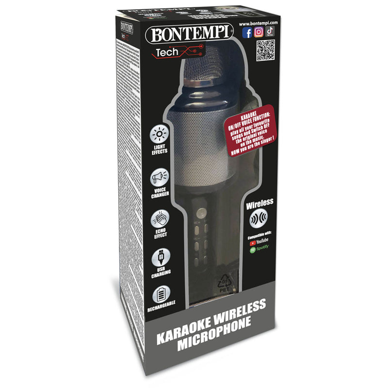 Bontempi 48 5010 Tech Microfono palmare x Karaoke wireless da Smartphone