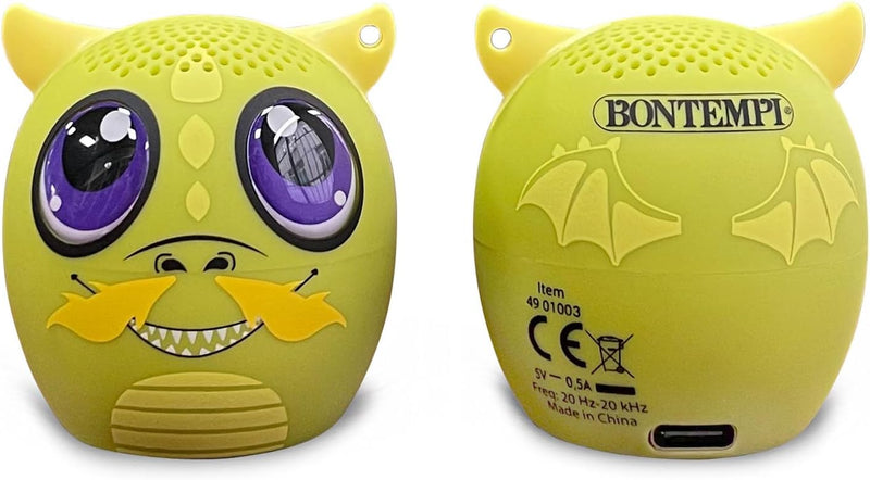 Bontempi 49 01003 Tech MINI SPEAKER DRAGO cassa audio portatile bluetooth da 3w