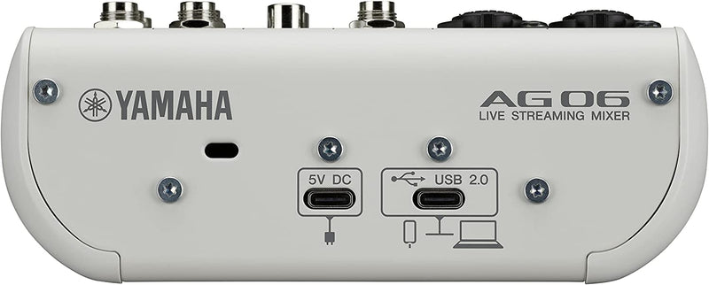Yamaha AG06 MK2 W Mixer Live Streaming 6 Canali con Interfaccia Audio USB Bianco