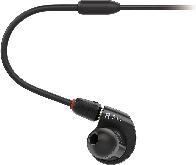 Audio-Technica ATH-E40 Auricolari In-Ear con driver dinamico push-pull, Nero