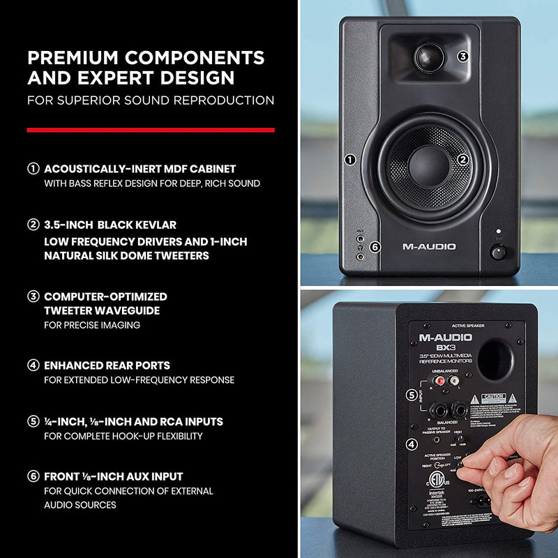M-Audio BX3 PAIR Monitor professionali audio da Studio da 3.5" 120W