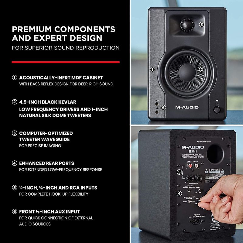 M-Audio BX4 PAIR Monitor professionali audio da Studio da 4.5" 120W