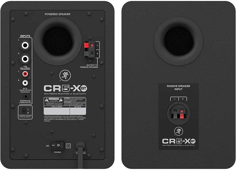 Mackie CR5-XBT Coppia Monitor Professionale da Studio Bluetooth da 5" 80W, Nero