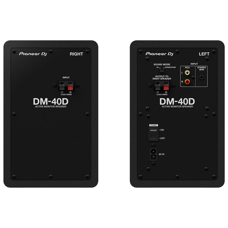 Pioneer Dj DM-40D-BLK Coppia casse monitor audio attivi desktop da 4", Nero