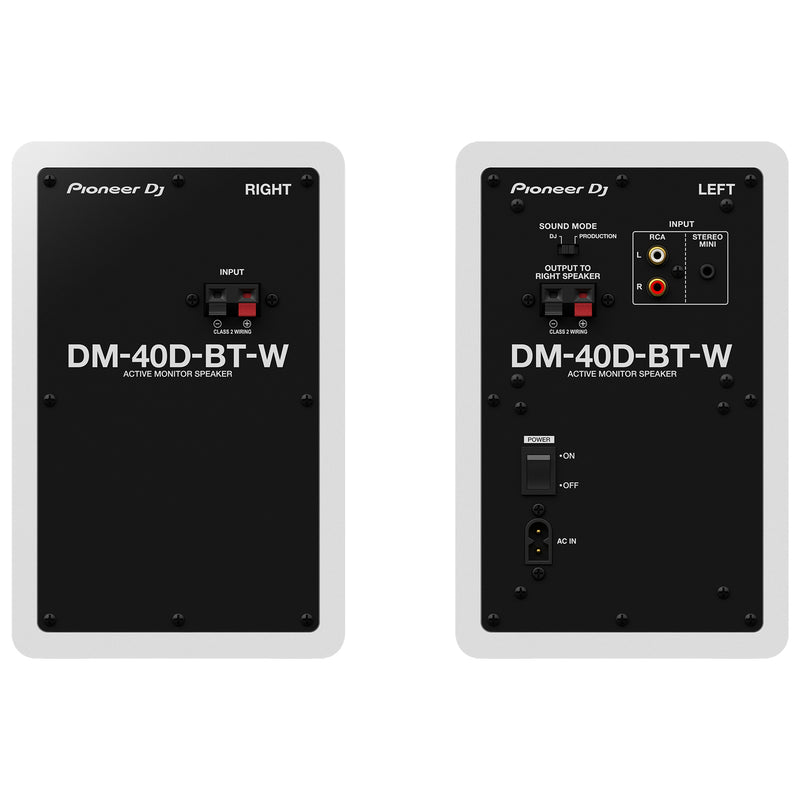 Pioneer Dj DM-40D-BT-W Coppia casse monitor attivi desktop Bluetooth, Bianco