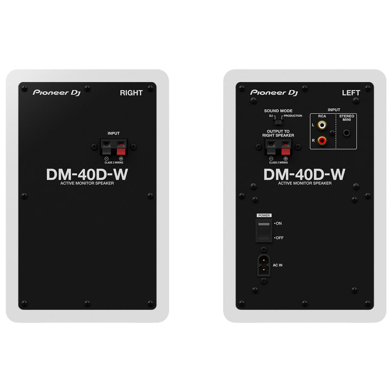 Pioneer Dj DM-40D-W Coppia casse monitor audio attivi desktop da 4", Bianco