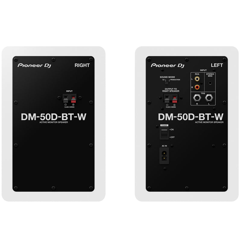 Pioneer Dj DM-50D-BT-W Coppia casse bluetooth studio monitor attivi 50W Bianco