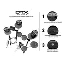 Yamaha DTX402KRL E-Drum Set Kit Batteria elettronica completo di rack regolabile