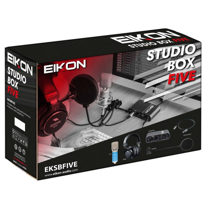 Proel EIKON STUDIO BOX FIVE Kit Studio Rec Pro Cuffia Microf. Scheda Audio Cavo
