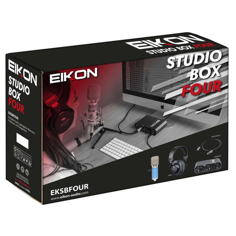 Proel EIKON STUDIO BOX FOUR Kit Studio Rec Pro Cuffia Microf. Scheda Audio Cavo