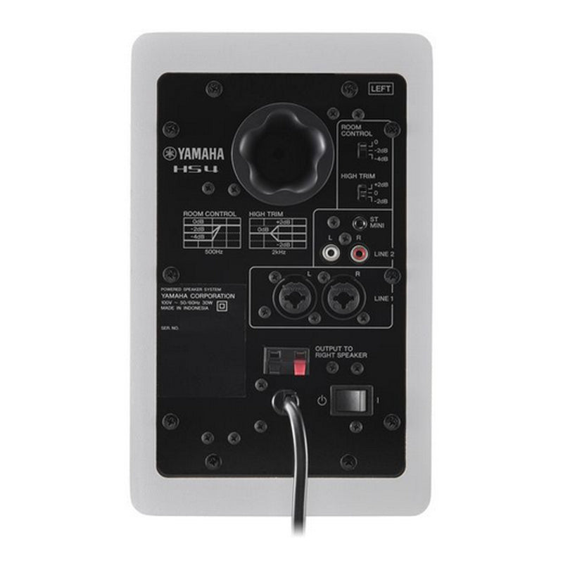 Yamaha HS4 Coppia Monitor Cassa Attiva Pro. da Studio 2 vie 40w RMS x 2, Bianco