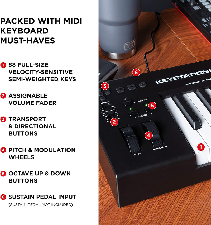 M-Audio KeyStation 88 MK3 Tastiera controller MIDI e USB a 88 Tasti semi pesati