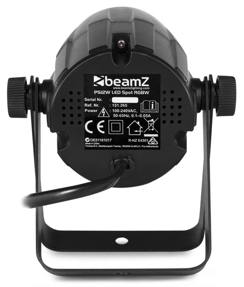 Beamz PS12W LED Spot da 12W RGBW, 4 in 1 con telecomando IRC e staffe montaggio