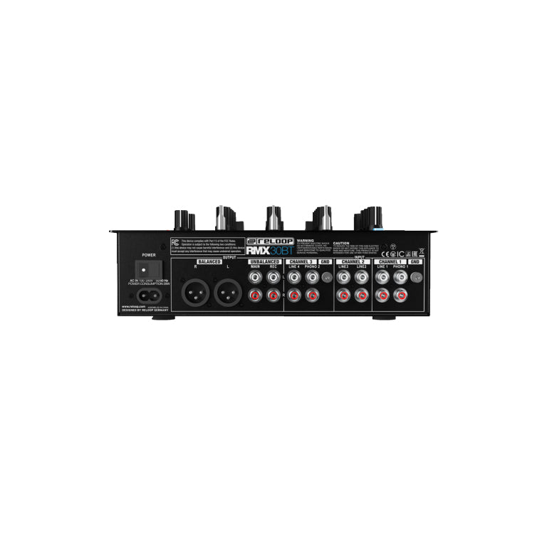 Reloop RMX30BT Mixer audio Pro per Dj con modulo Bluetooth a tre canali, Nero