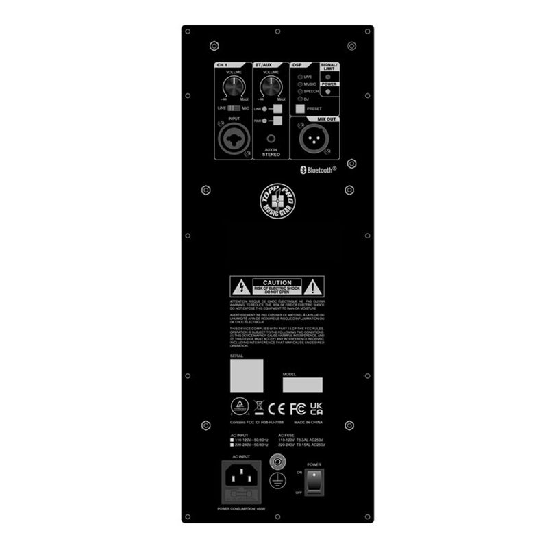 TOPP PRO STARK 15A DSP Diffusore Audio 2V 2400W picco modulo Bluetooth Stereo