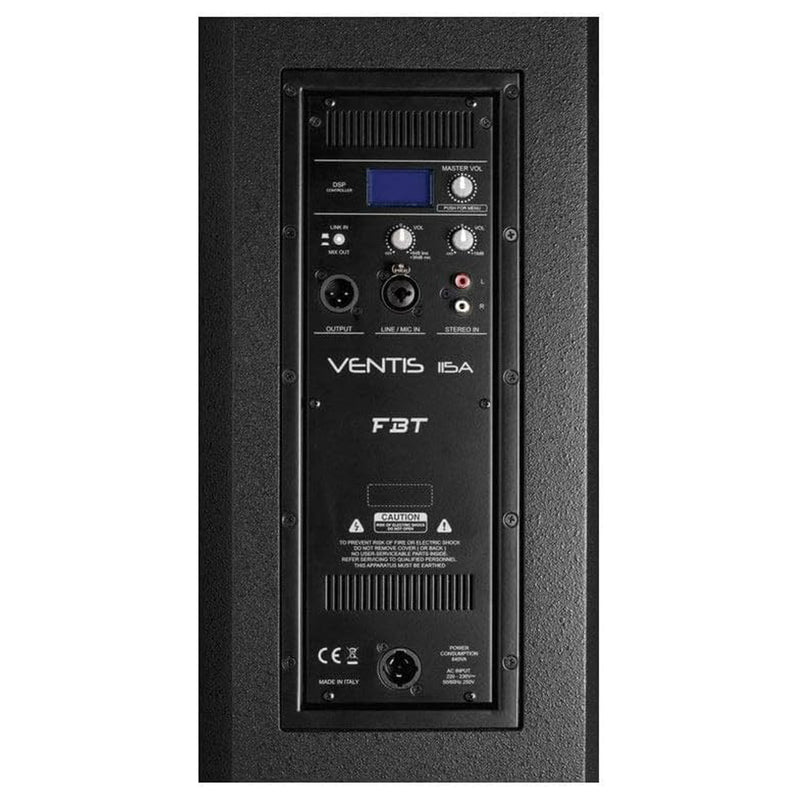 FBT VENTIS 115A Cassa Diffusore Attivo Professionale da 15" e 900w RMS, Nero