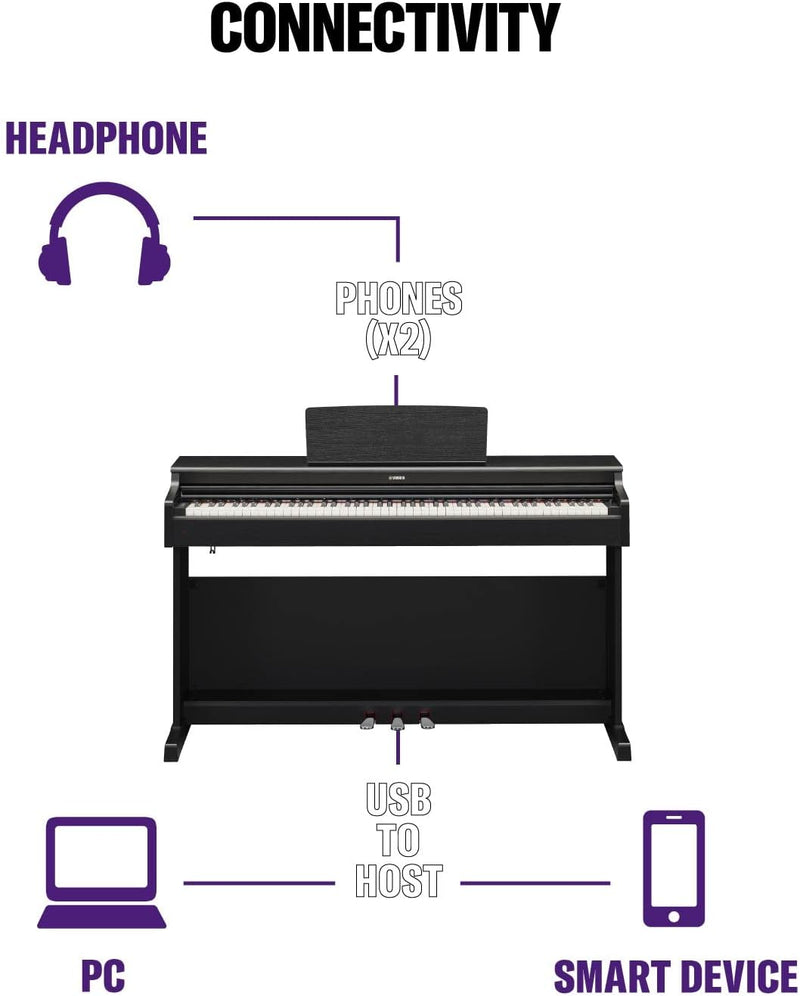 Yamaha YDP-105R Arius Pianoforte Dig. 88T Pes.Palissandro+B-1R Panchetta+HPH-50B Cuffia