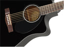 Fender CD-60SCE Dreadnought Walnut Fingerboard Black Chitarra Acustica Elettrif.
