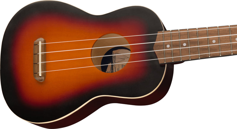 Fender Venice Soprano Uke 2-Color Sunburst Ukulele Soprano manico sottile a "C"