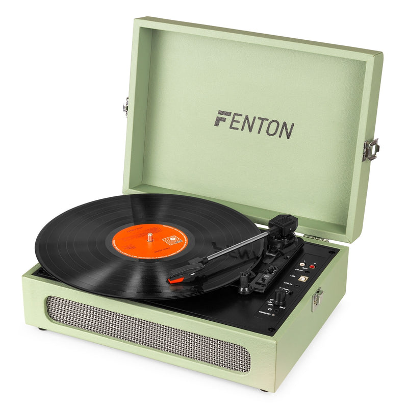 Fenton RP118C (102.052) Giradischi con Altoparlanti da 10W RMS e bluetooth Verde