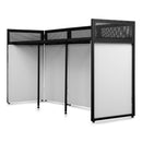 Vonyx DBA200PRO DJ Alum.Booth 2.0m BW Banco Dj 2 Copert. Intercam. Nero e Bianco