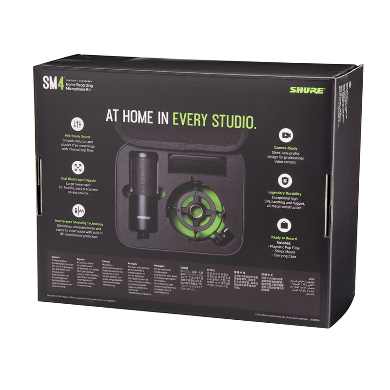 Shure SM4-K-KIT Microfono cablato Pro a condensatore per studio e home recording