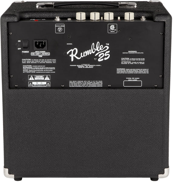 Fender Rumble 25 (V3) Black/Silver Amplificatore per basso elettrico da 25w