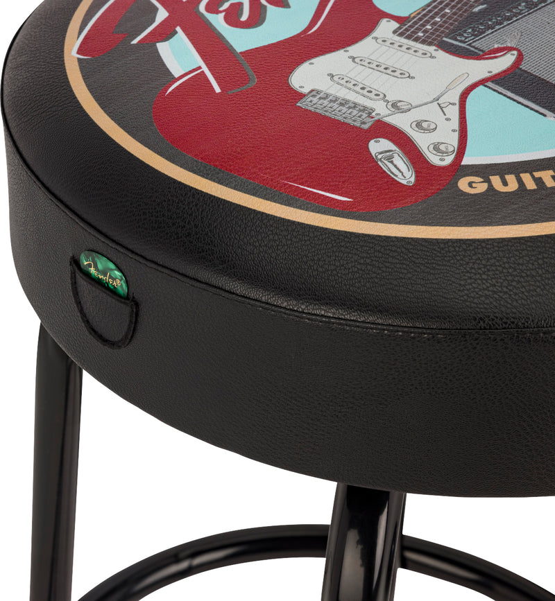 Fender Guitars & Amps Pick Pouch Barstool, Black/Black, 30" Sgabello chitarrista