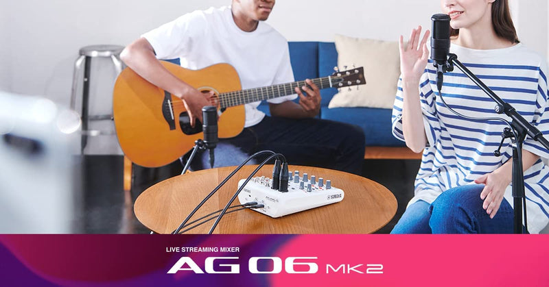 Yamaha AG06 MK2 B Mixer Live Streaming a 6 Canali con Interfaccia Audio USB Nero