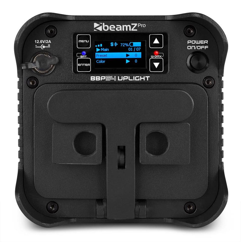 Beamz BBP54 Uplight Par 4x12W Led RGBAW-UV con batteria integrata e telecomando