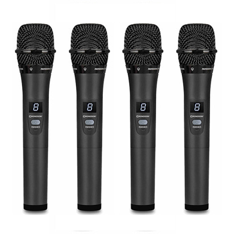 Rondson BE-2040-4MIC Sistema microfonico wireless con 4 Palmari, Nero