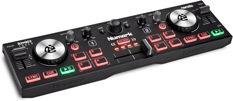 Numark DJ2GO2 TOUCH Controller Dj portatile 2Deck Scheda audio con pre X cuffia