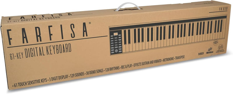 Farfisa FK 610 Tastiera Portatile 61 Touch Sensitive modalità Dual keyboard Nero