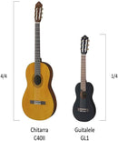 Yamaha GL1 BL Guitalele Chitarra classica a scala ridotta da 17", Nera