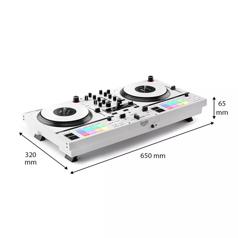 Hercules DJCONTROL INPULSE T7 WHITE EDITION a 2 Deck + Hercules HDP DJ45 Cuffia