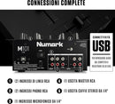 Numark M101 USB Mixer Pro x Dj 2 canali, con connessione USB per computer, Nero