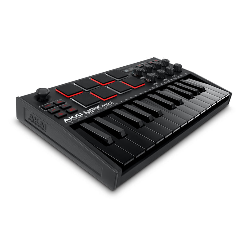 Akai MPK Mini MKIII Mini Tastiera Controller 25Tasti MIDI USB 8 Drum Pad, Black