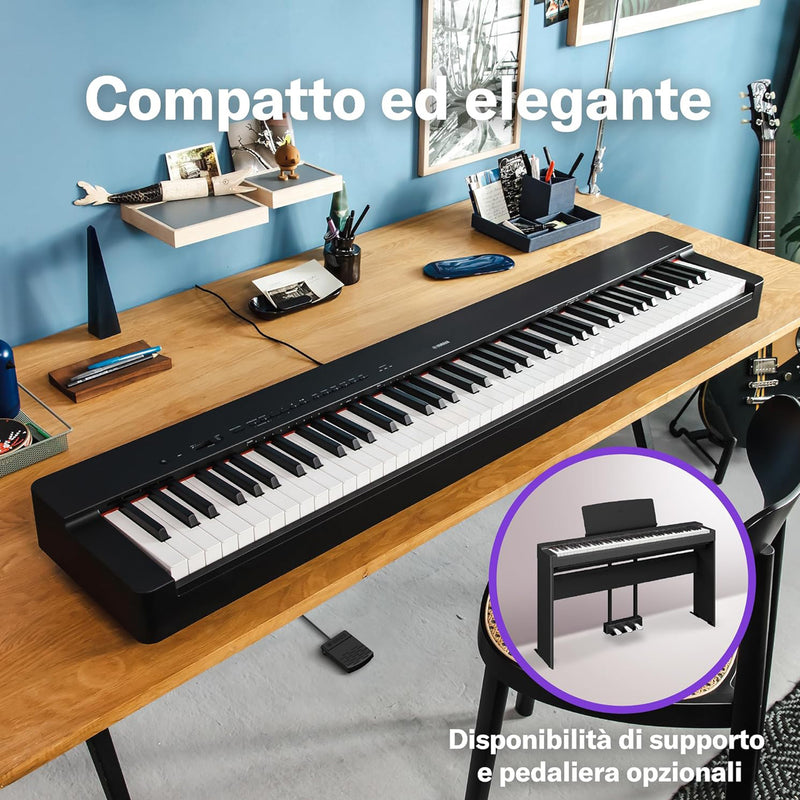 Yamaha P-225WH Pianoforte Tastiera Digitale musicale 88 tasti pesati, Bianco