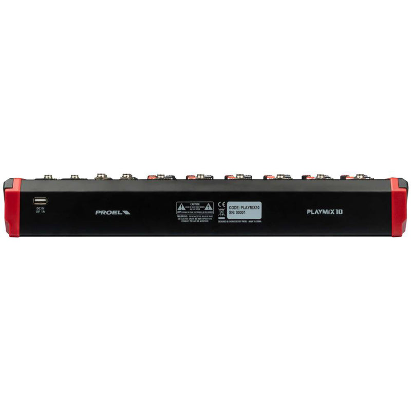 Proel PLAYMIX10 Mixer 10 ingr. Bluetooth, lettore MP3, Registrazione stereo USB