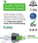 Q2 Power Qdapter 360 Adattatore Universale da Viaggio, Presa a Terra WLD a EU