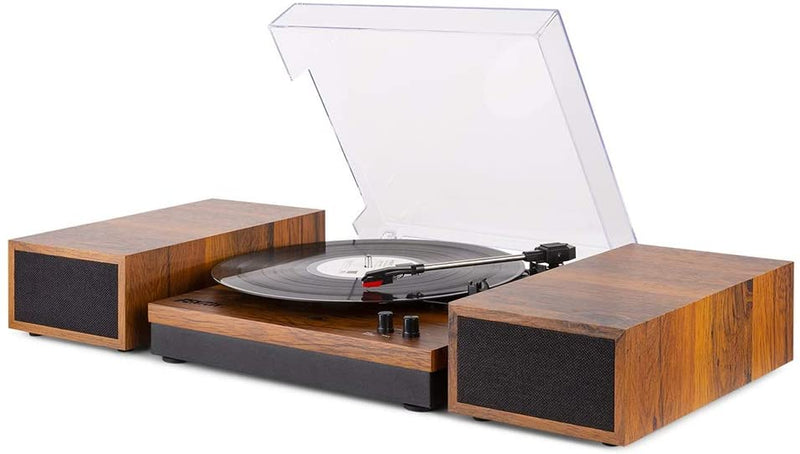 Fenton RP165 (102.154) Wood Giradischi con casse e bluetooth 100w, Legno Marrone