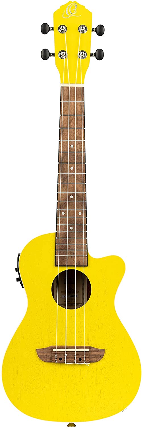 Ortega RUSUN-CE Ukulele elettrificato cutaway da concerto serie EARTH Sun Yellow