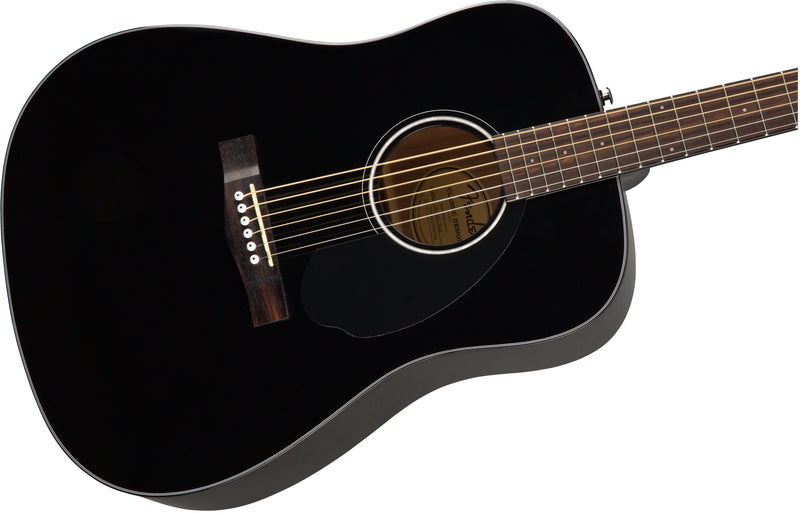 Fender CD-60S Dreadnought, Walnut Fingerboard Black Chitarra Acustica a 20 tasti