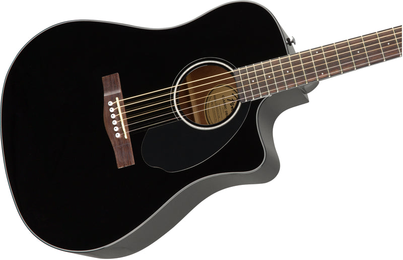 Fender CD-60SCE Dreadnought Walnut Fingerboard Black Chitarra Acustica Elettrif.