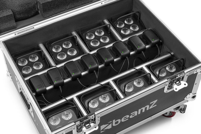 Beamz FCC9 FlightCase x 8 fari, x trasporto e ricaricare x fari Beamz BBP9, Nero