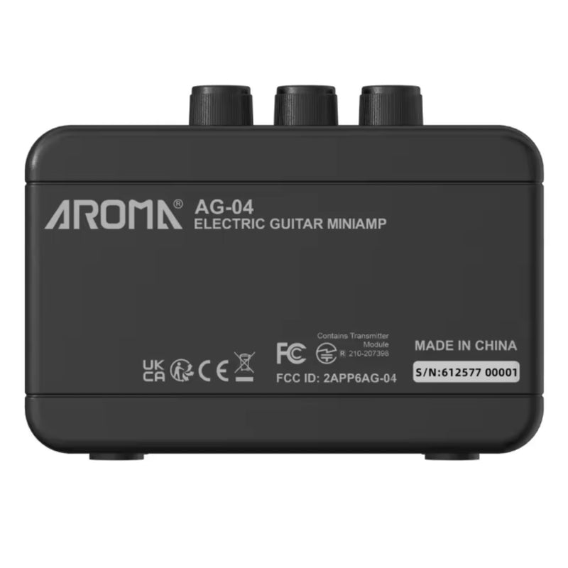 Aroma AG-04 BLACK Mini Amp. ricaricabile x chitarre elettriche da 5w + Bluetooth