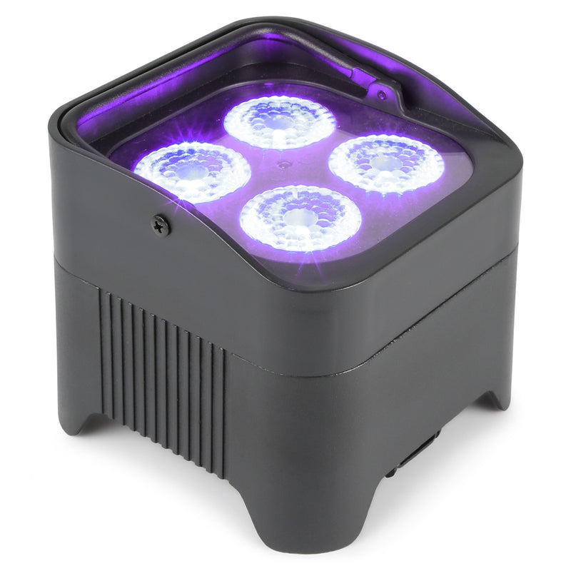 Beamz BBP94 Uplight Par 4x10W a batteria e ricevitore DMX wireless integrato