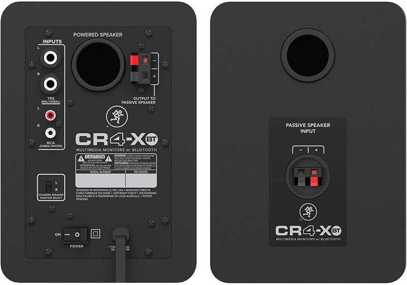 Mackie CR4-XBT Coppia Monitor Professionale da Studio Bluetooth da 4" 50W, Nero