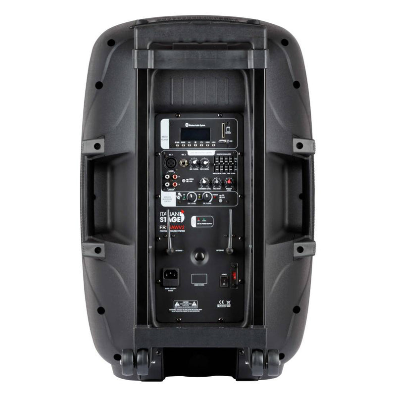 Italian Stage IS FR15AWV2 Sistema Trolley Amplificato a batteria usb e bluetooth
