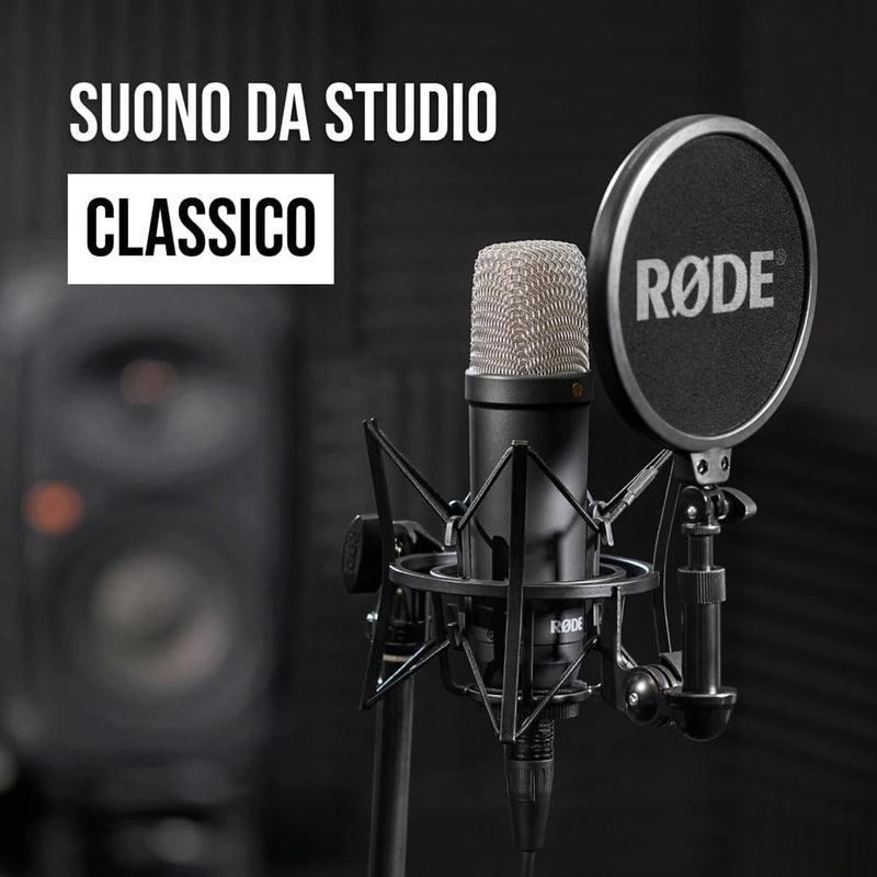 Rode NT1 Signature Microfono pro da studio a condensatore diaframma largo, Nero